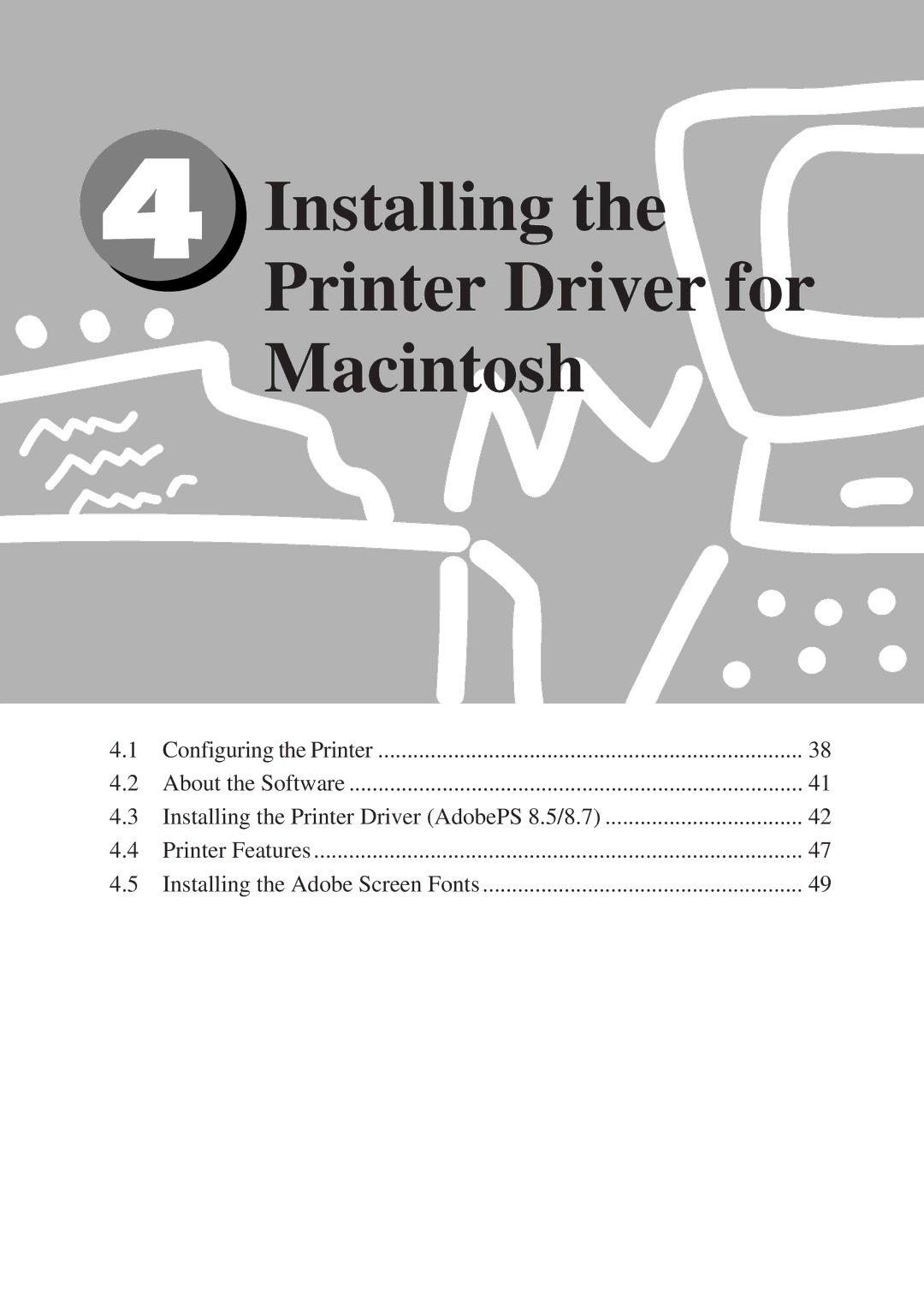 Panasonic DA-MC700 manual Installing the Printer Driver for Macintosh 