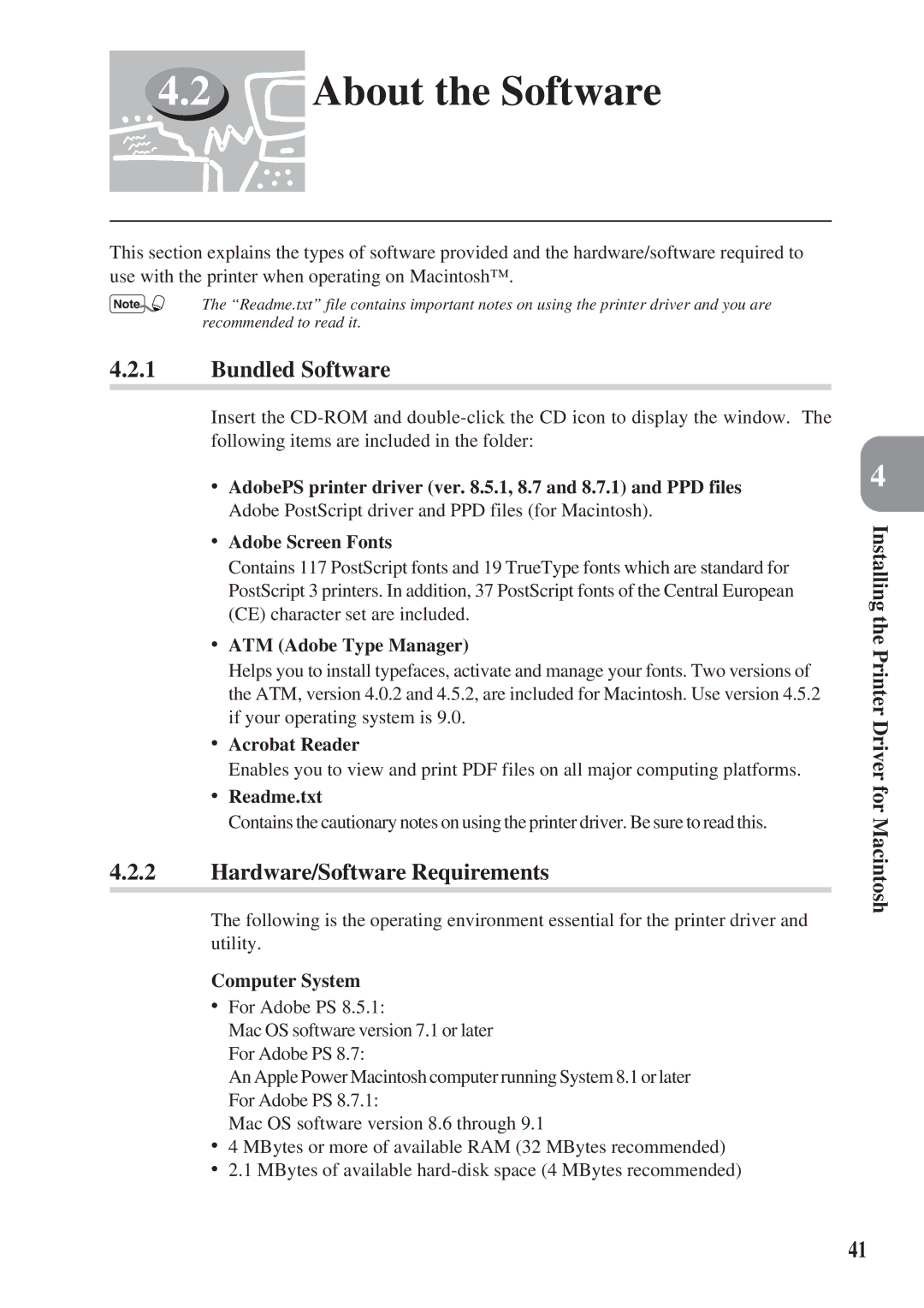 Panasonic DA-MC700 manual About the Software, ATM Adobe Type Manager 