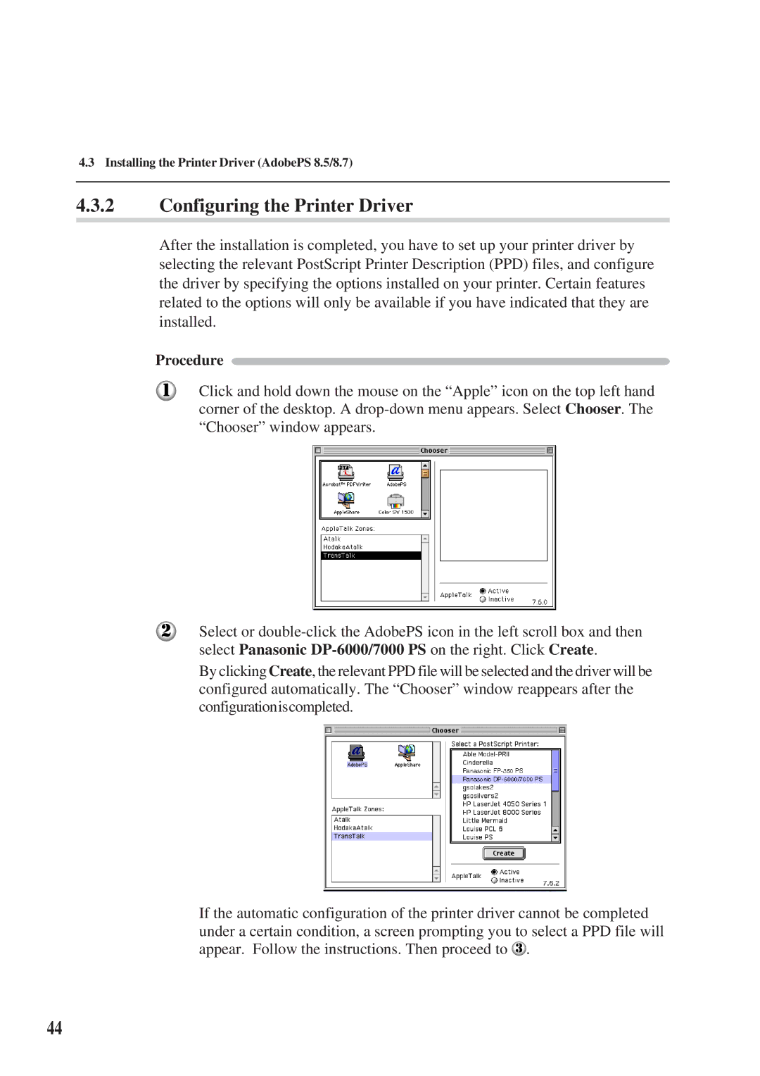 Panasonic DA-MC700 manual Configuring the Printer Driver 