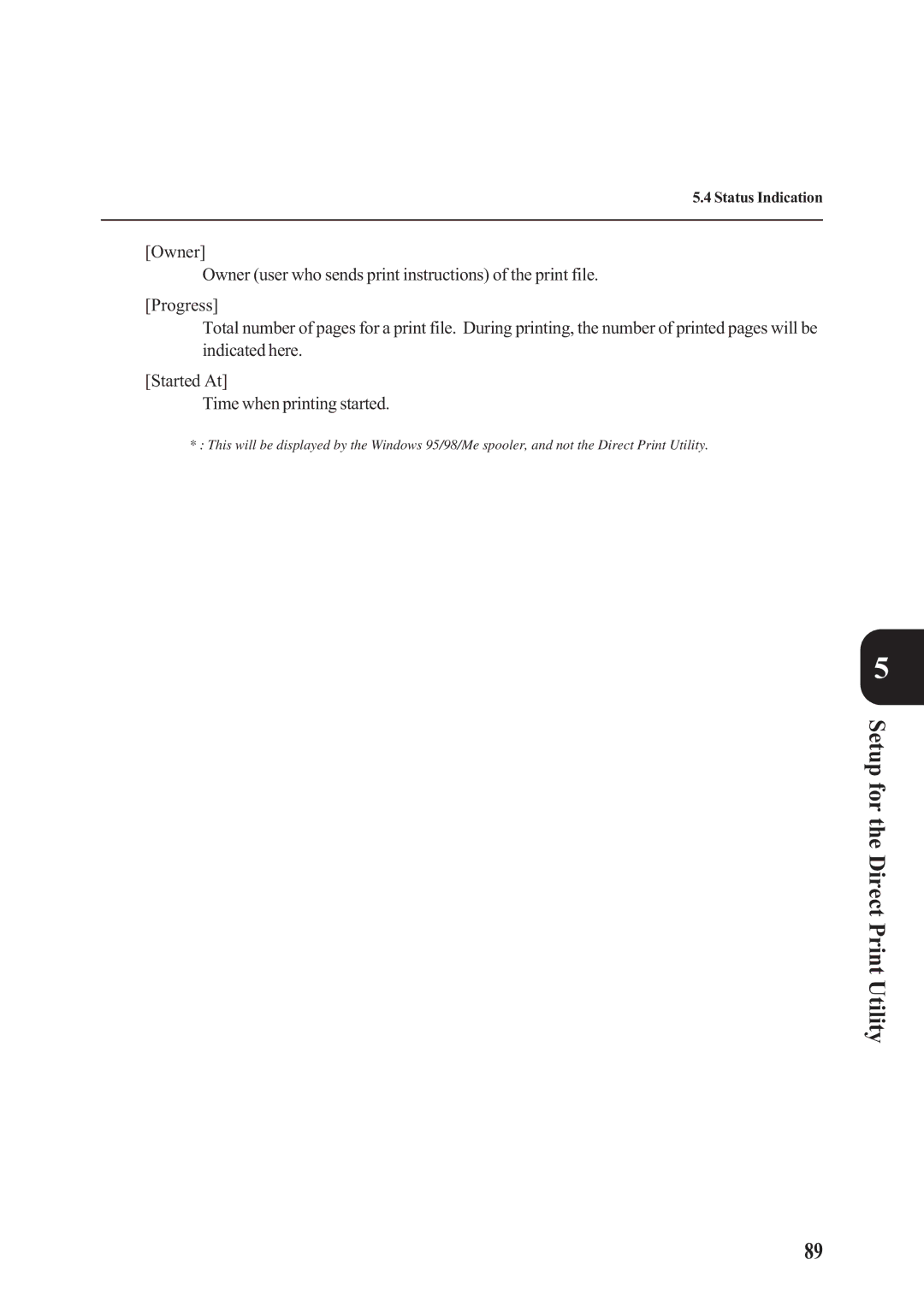 Panasonic DA-PC700 manual Status Indication 