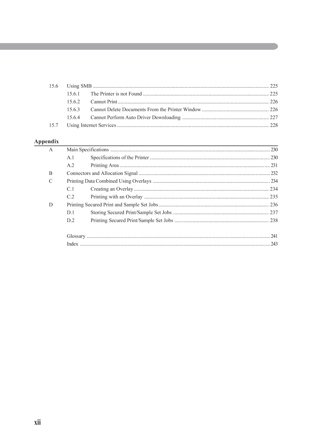 Panasonic DA-PC700 manual Xii, Appendix 