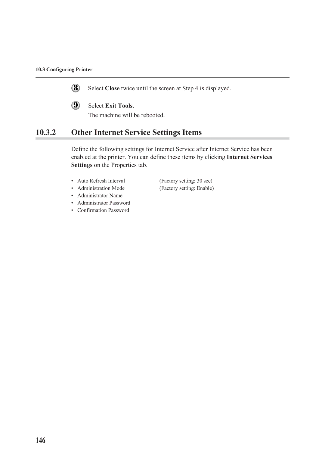 Panasonic DA-PC700 manual Other Internet Service Settings Items, 146, Select Close twice until the screen at is displayed 