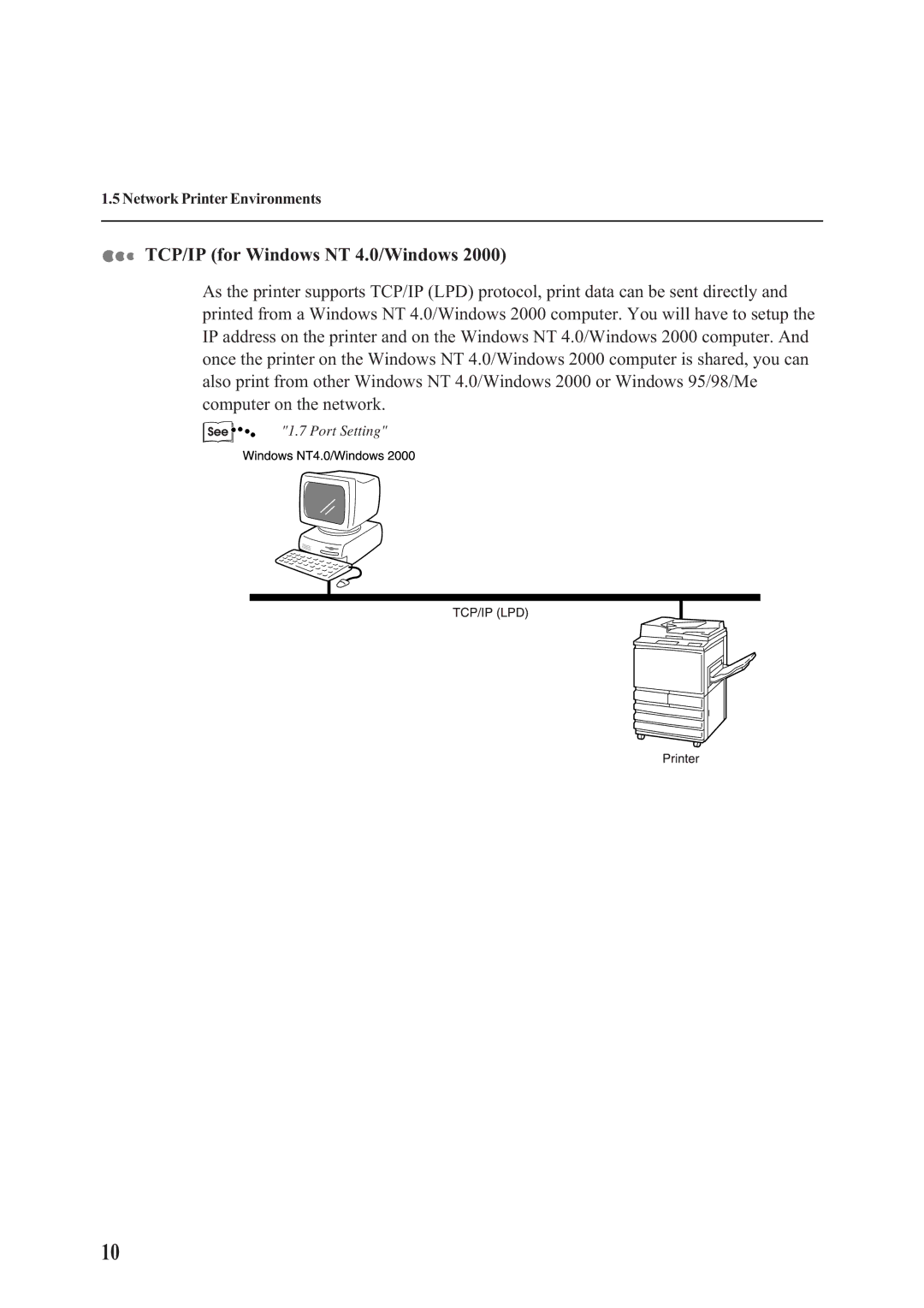 Panasonic DA-PC700 manual TCP/IP for Windows NT 4.0/Windows 