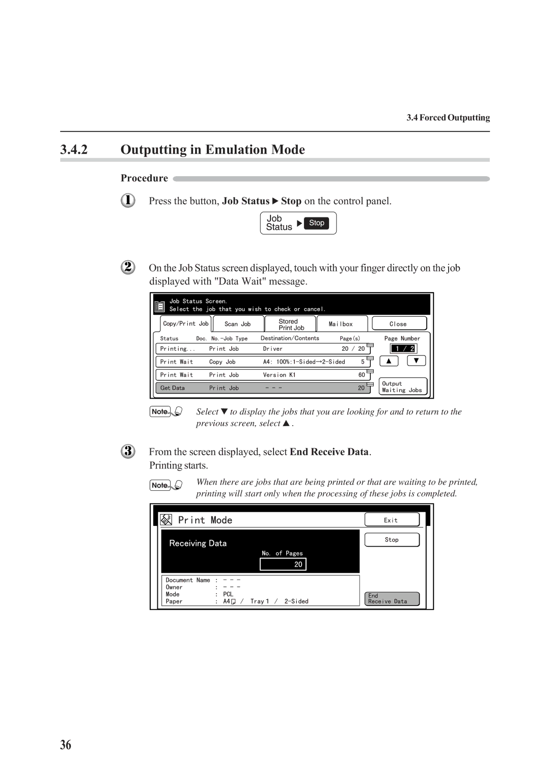 Panasonic DA-PC700 manual Outputting in Emulation Mode 