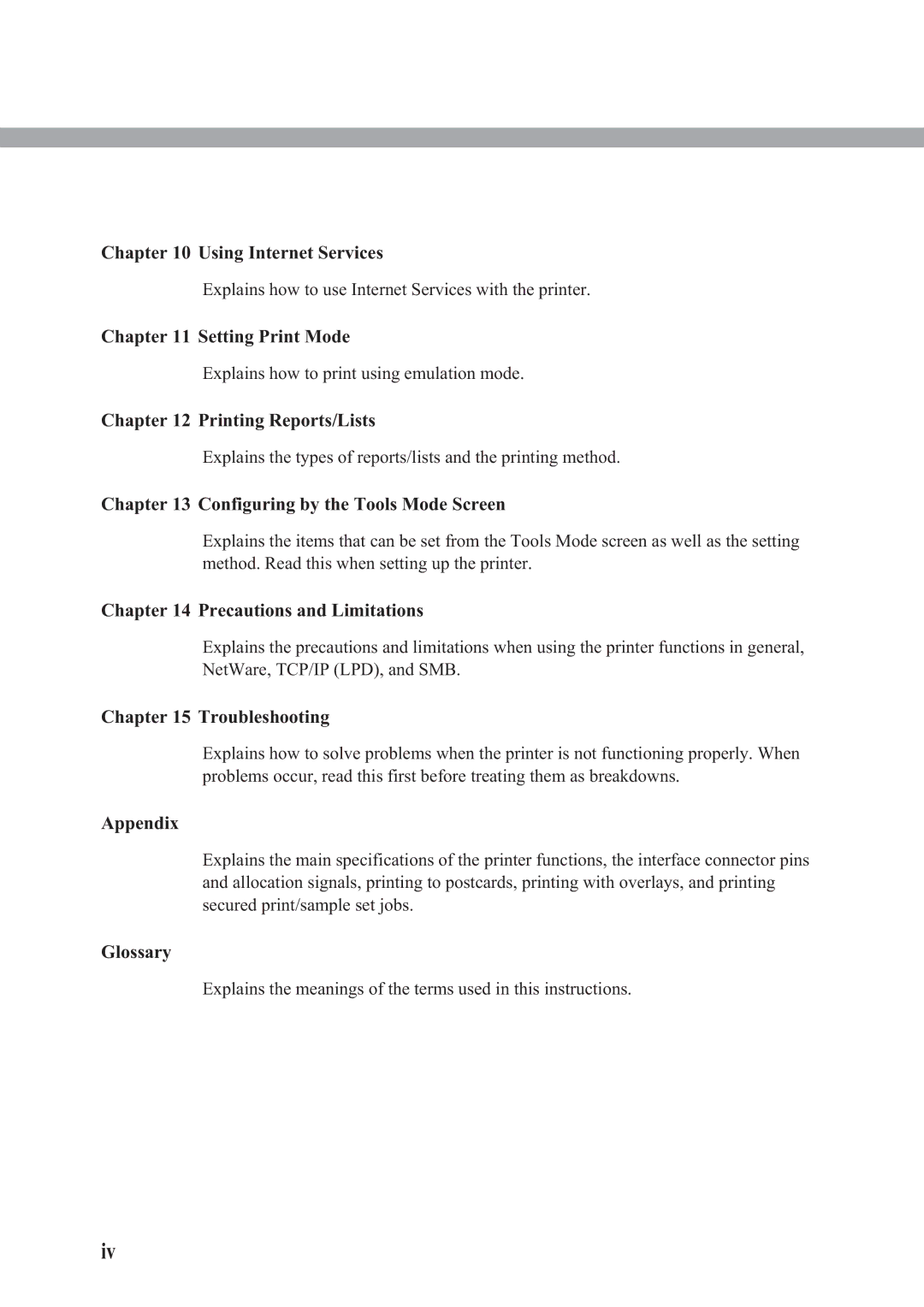 Panasonic DA-PC700 manual Using Internet Services, Setting Print Mode, Printing Reports/Lists, Precautions and Limitations 