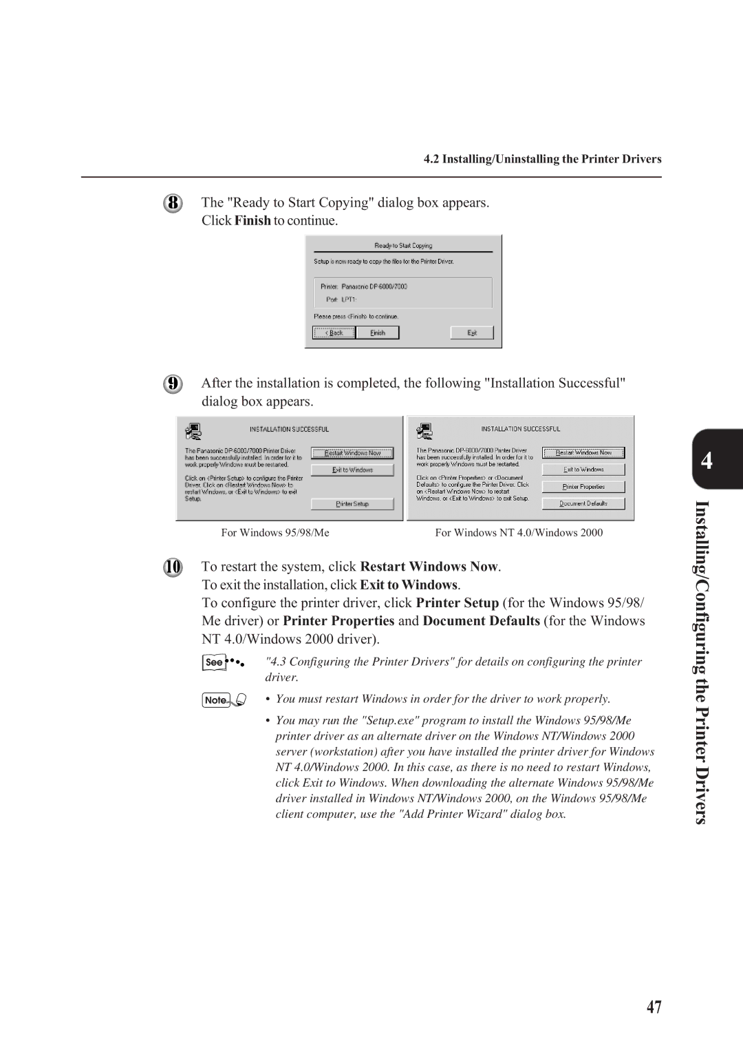 Panasonic DA-PC700 manual For Windows 95/98/Me 