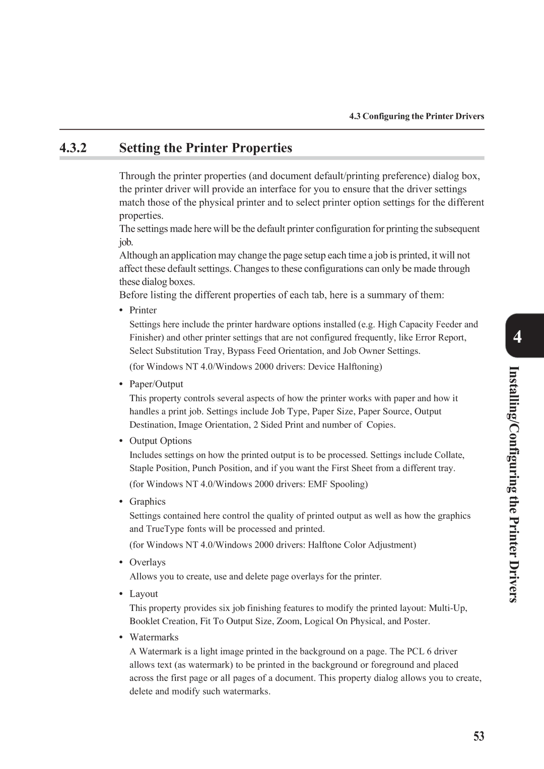 Panasonic DA-PC700 manual Setting the Printer Properties 