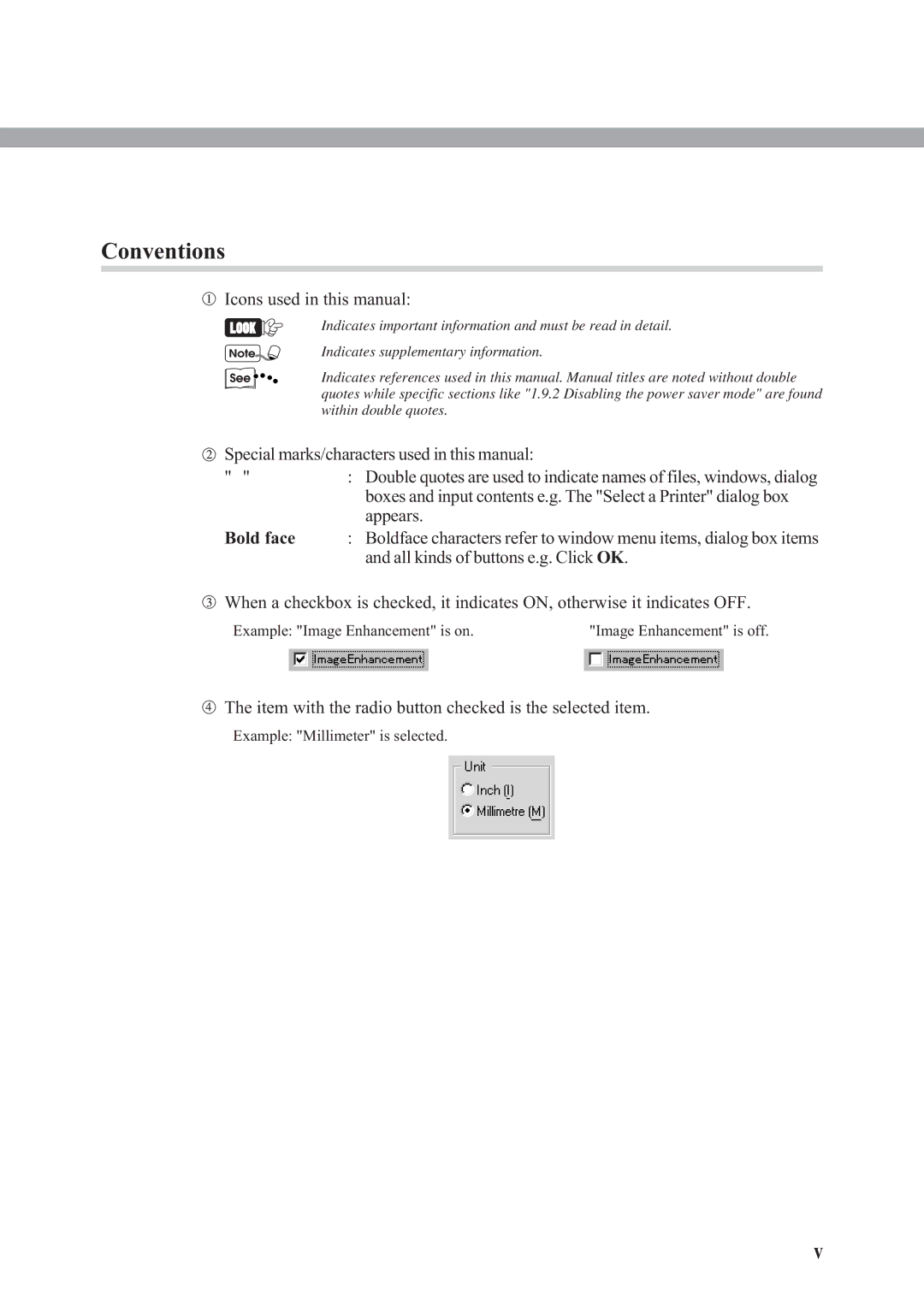 Panasonic DA-PC700 Conventions, Icons used in this manual, Bold face, All kinds of buttons e.g. Click OK 