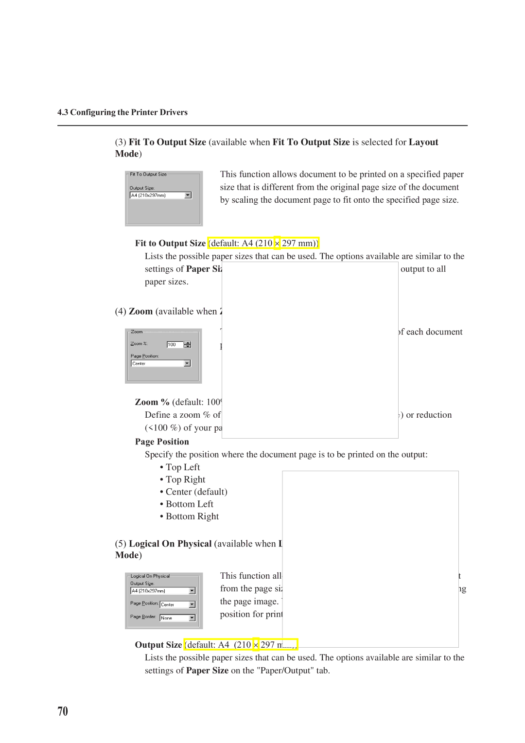 Panasonic DA-PC700 manual Zoom available when Zoom is selected for Layout Mode 