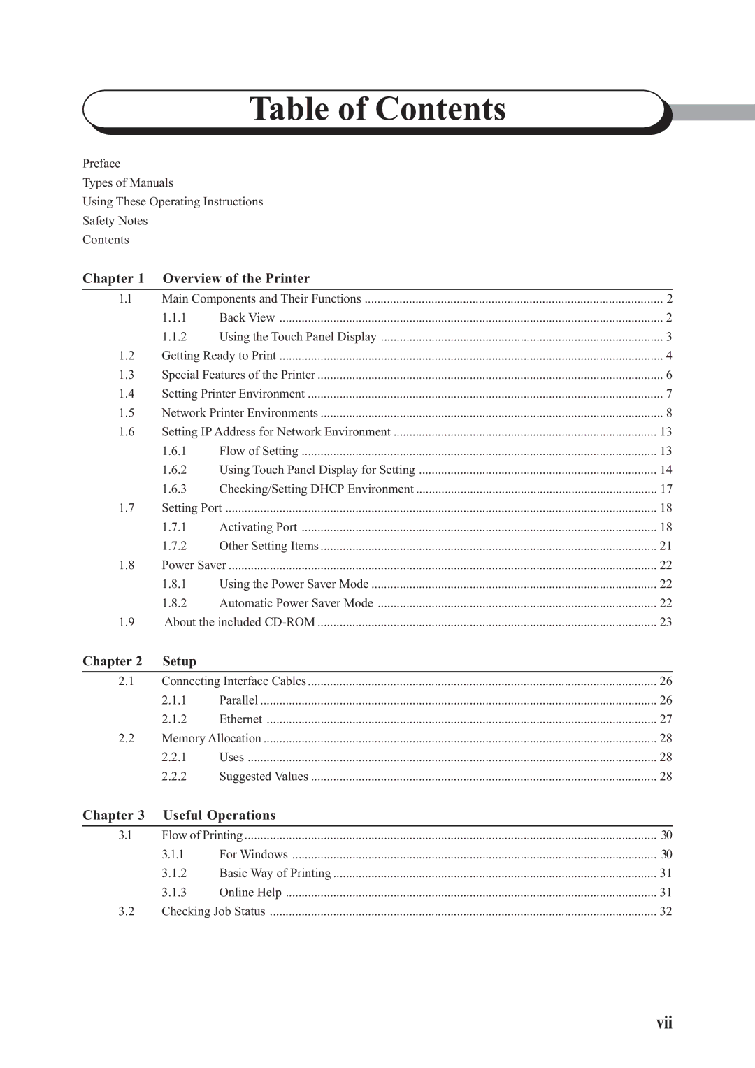 Panasonic DA-PC700 manual Table of Contents 