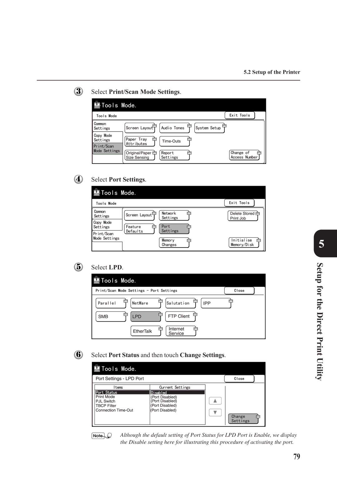 Panasonic DA-PC700 manual Setup of the Printer 