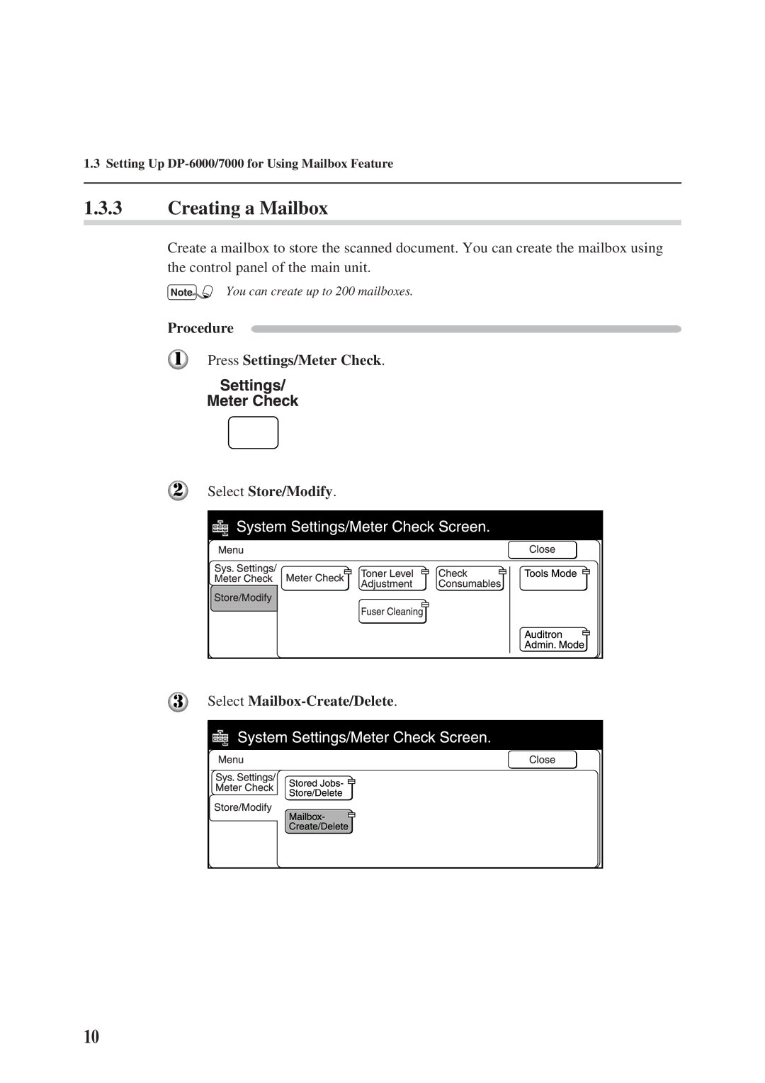 Panasonic DA-PC700 manual Creating a Mailbox 