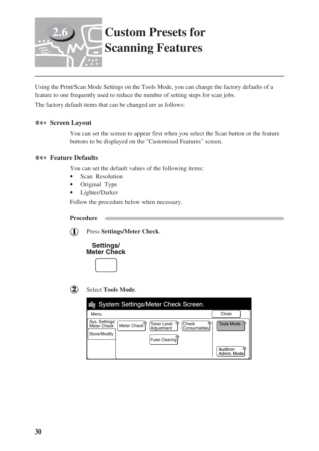 Panasonic DA-PC700 manual Custom Presets for Scanning Features, Screen Layout 