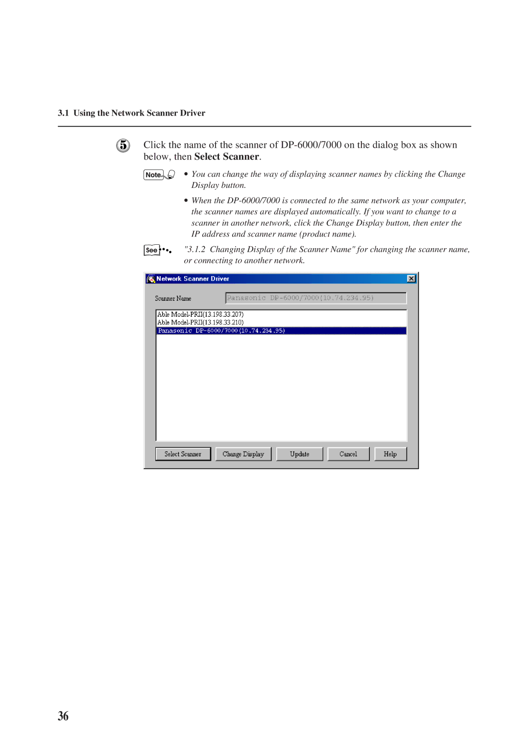 Panasonic DA-PC700 manual Using the Network Scanner Driver 