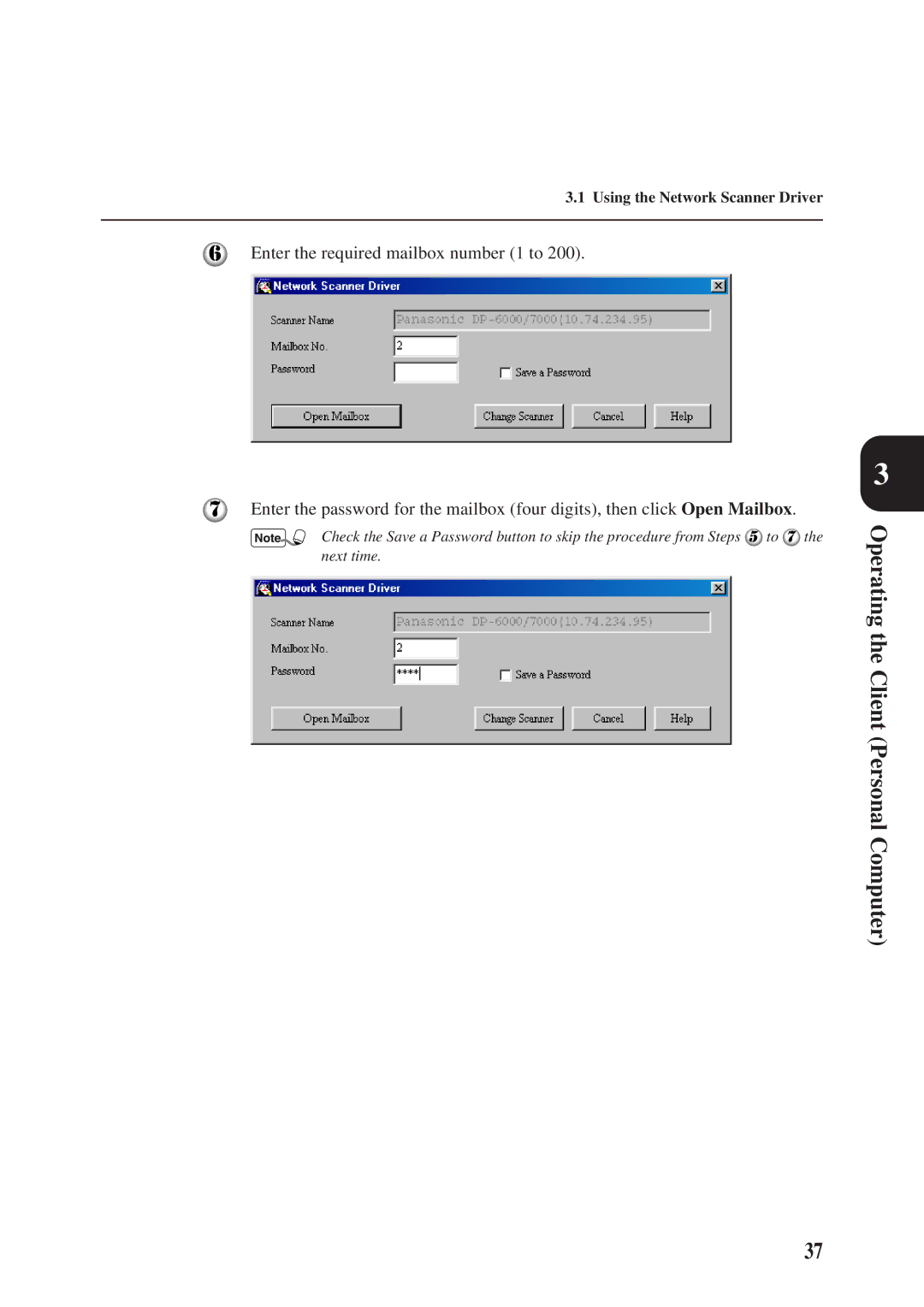 Panasonic DA-PC700 manual Operating the Client Personal Computer 