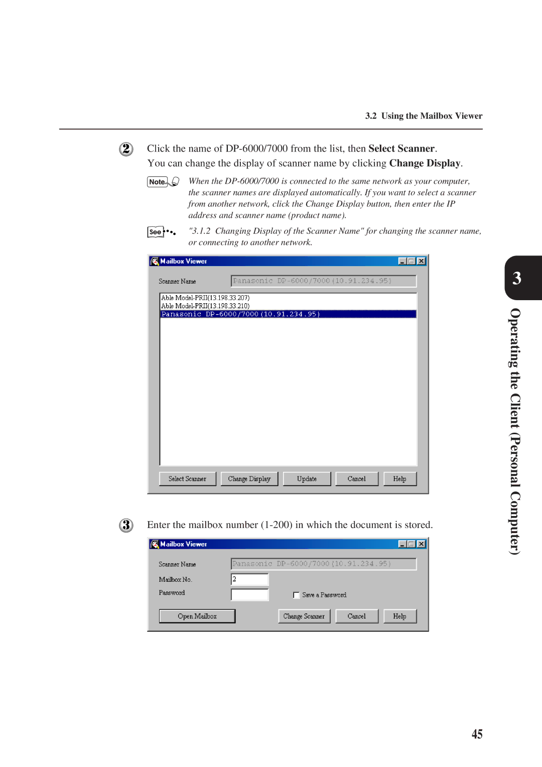 Panasonic DA-PC700 manual Using the Mailbox Viewer 