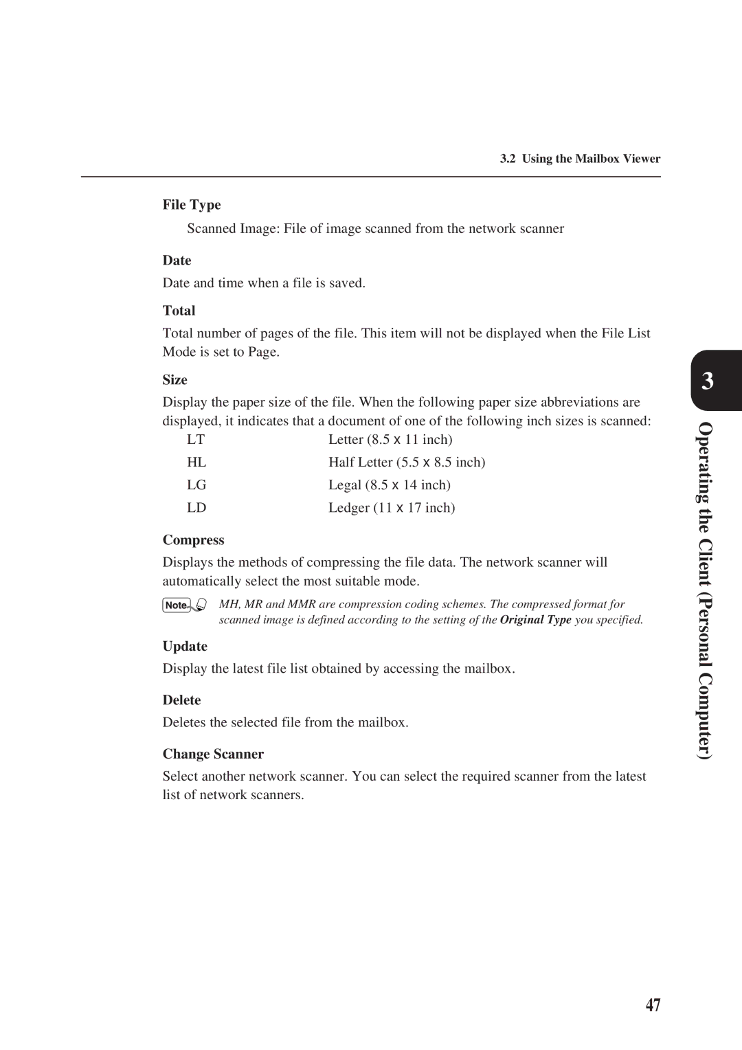 Panasonic DA-PC700 manual File Type, Deletes the selected file from the mailbox 