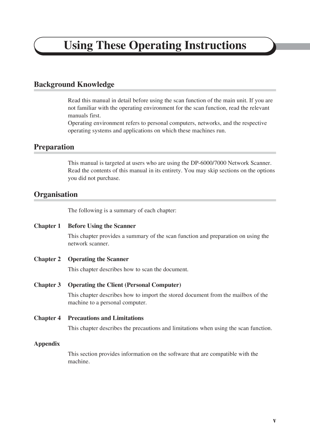 Panasonic DA-PC700 manual Using These Operating Instructions, Background Knowledge, Preparation, Organisation 