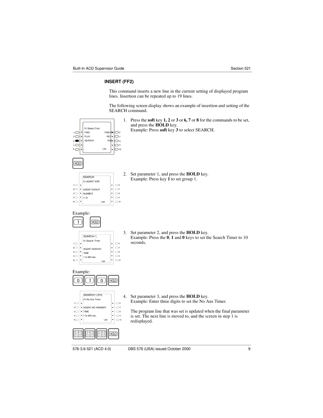 Panasonic DBS 576 manual Insert FF2 