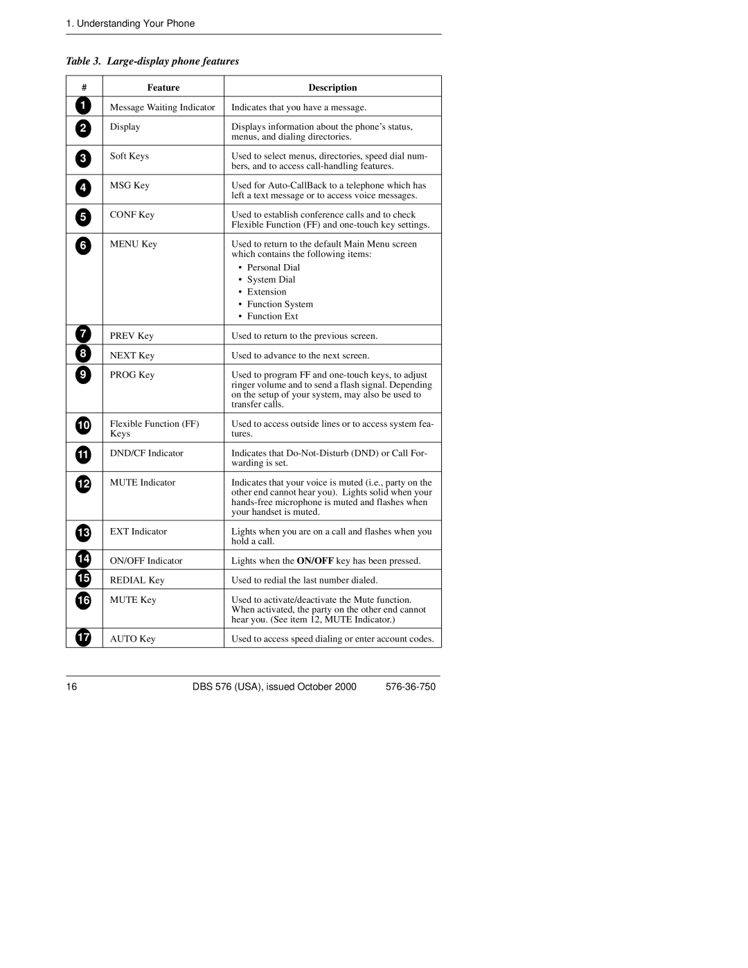 Panasonic DBS 576HD manual Large-display phone features 