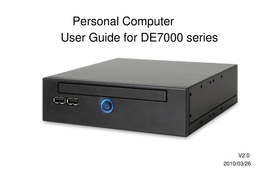 Panasonic manual Personal Computer User Guide for DE7000 series 