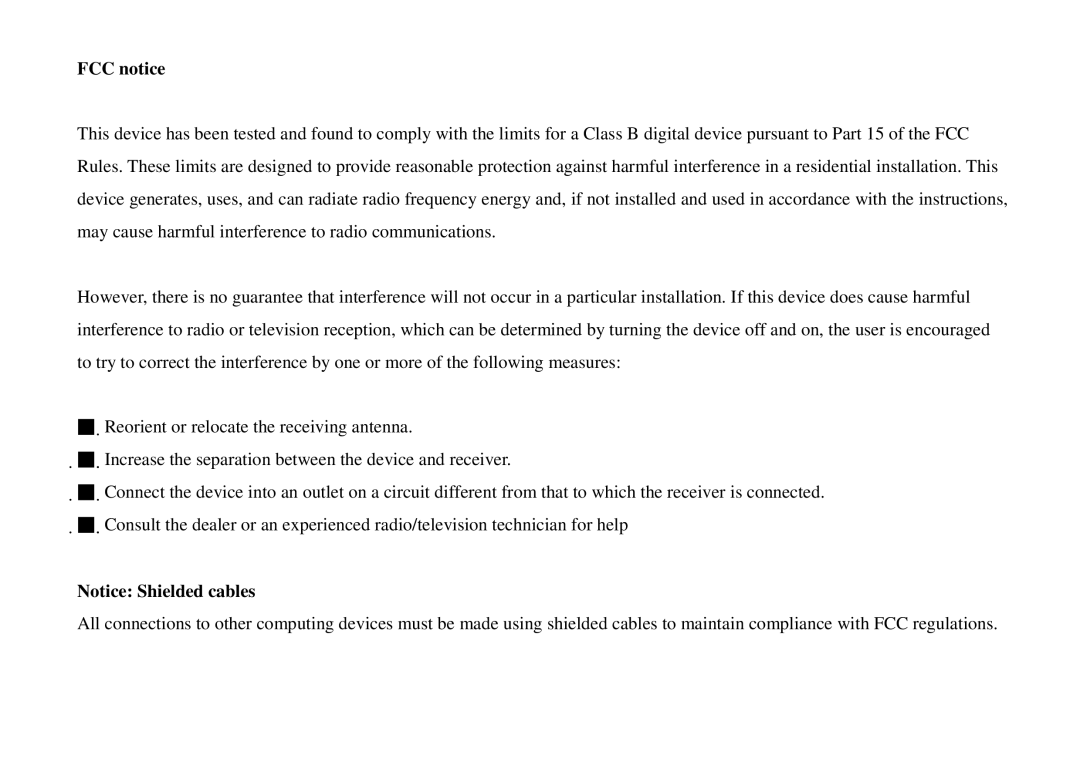 Panasonic DE7000 manual FCC notice 