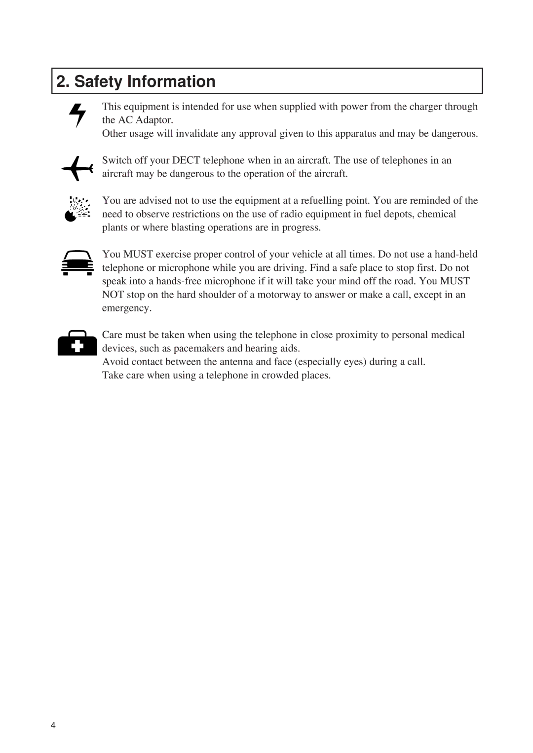 Panasonic Digital Cordless Telephone System operating instructions Safety Information 