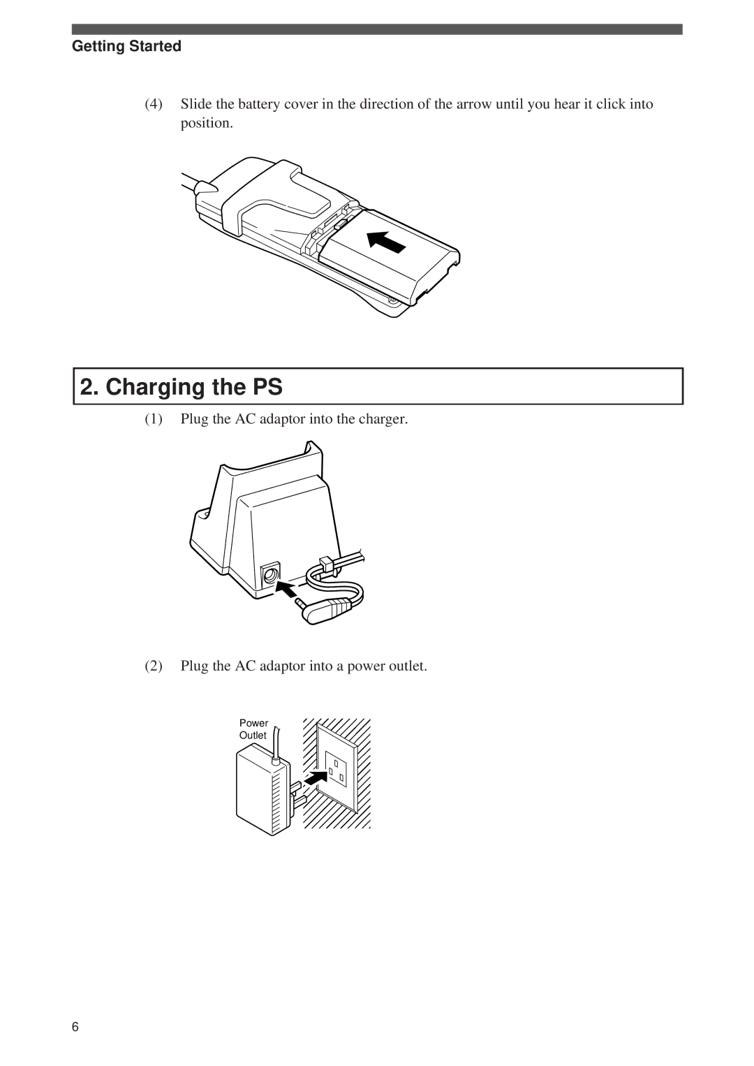 Panasonic Digital Cordless Telephone System operating instructions Charging the PS, Getting Started 