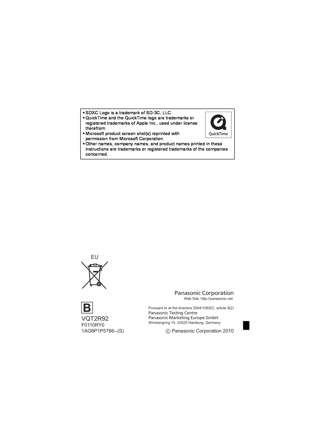 Panasonic DMC-F3, DMC-F4 operating instructions VQT2R92 