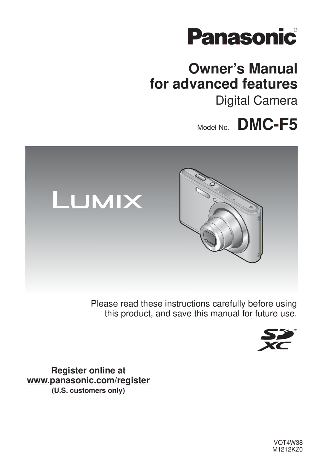 Panasonic DMC-F5 owner manual Register online at, Customers only 