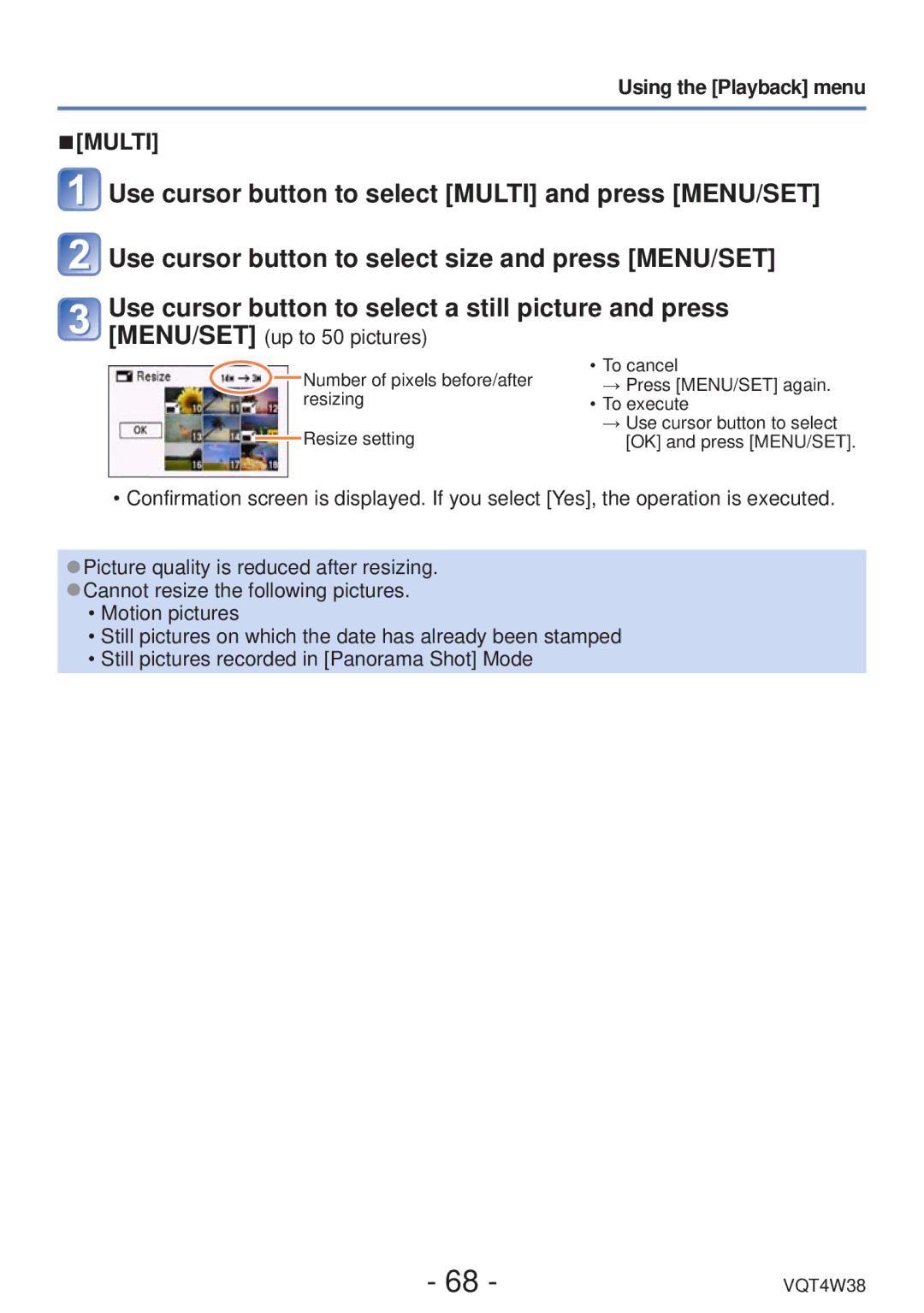 Panasonic DMC-F5 owner manual Using the Playback menu 