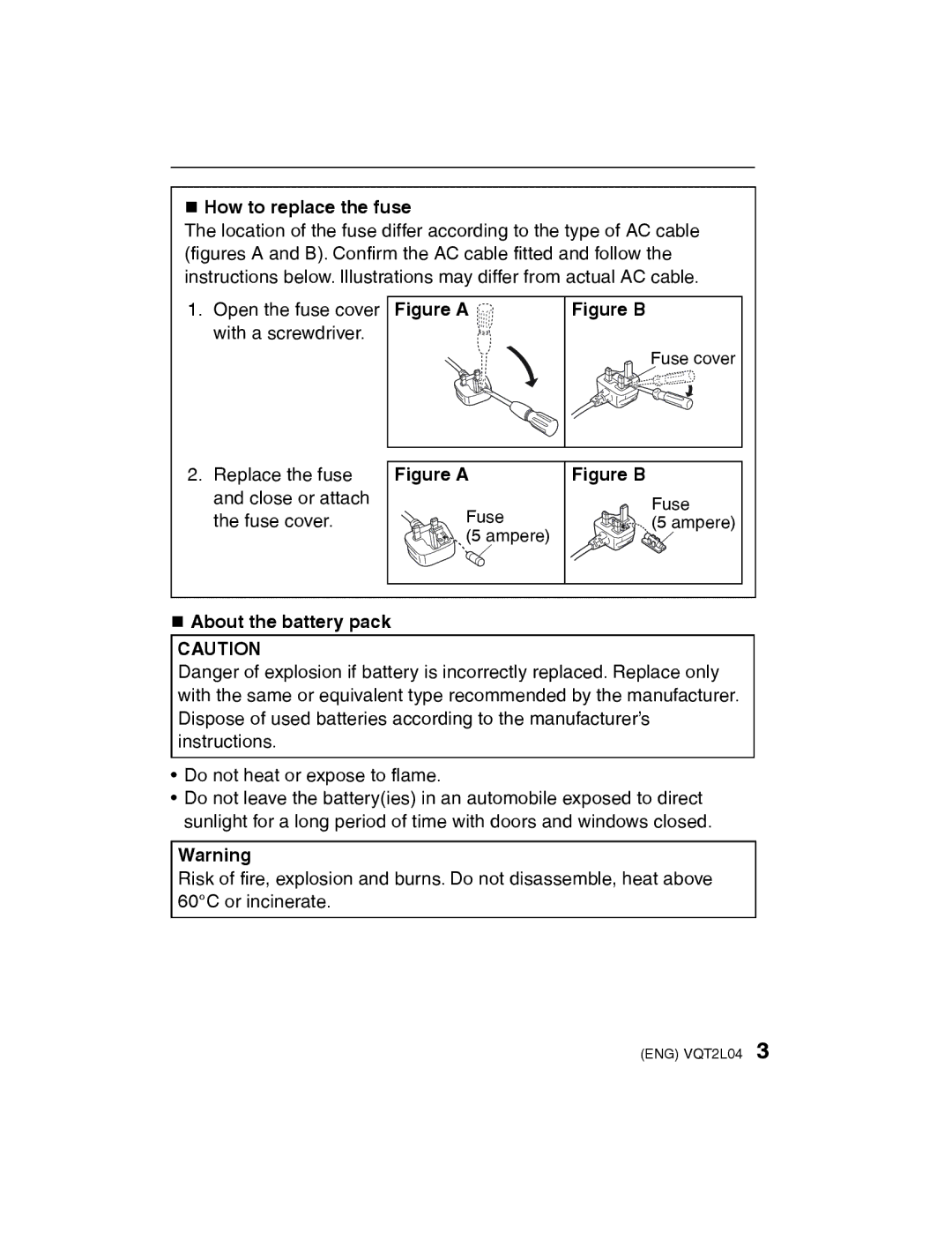 Panasonic DMC-FH22 operating instructions How to replace the fuse, About the battery pack 