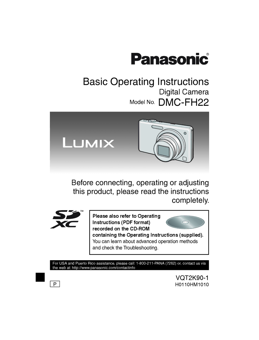 Panasonic DMC-FH22K operating instructions Basic Operating Instructions 