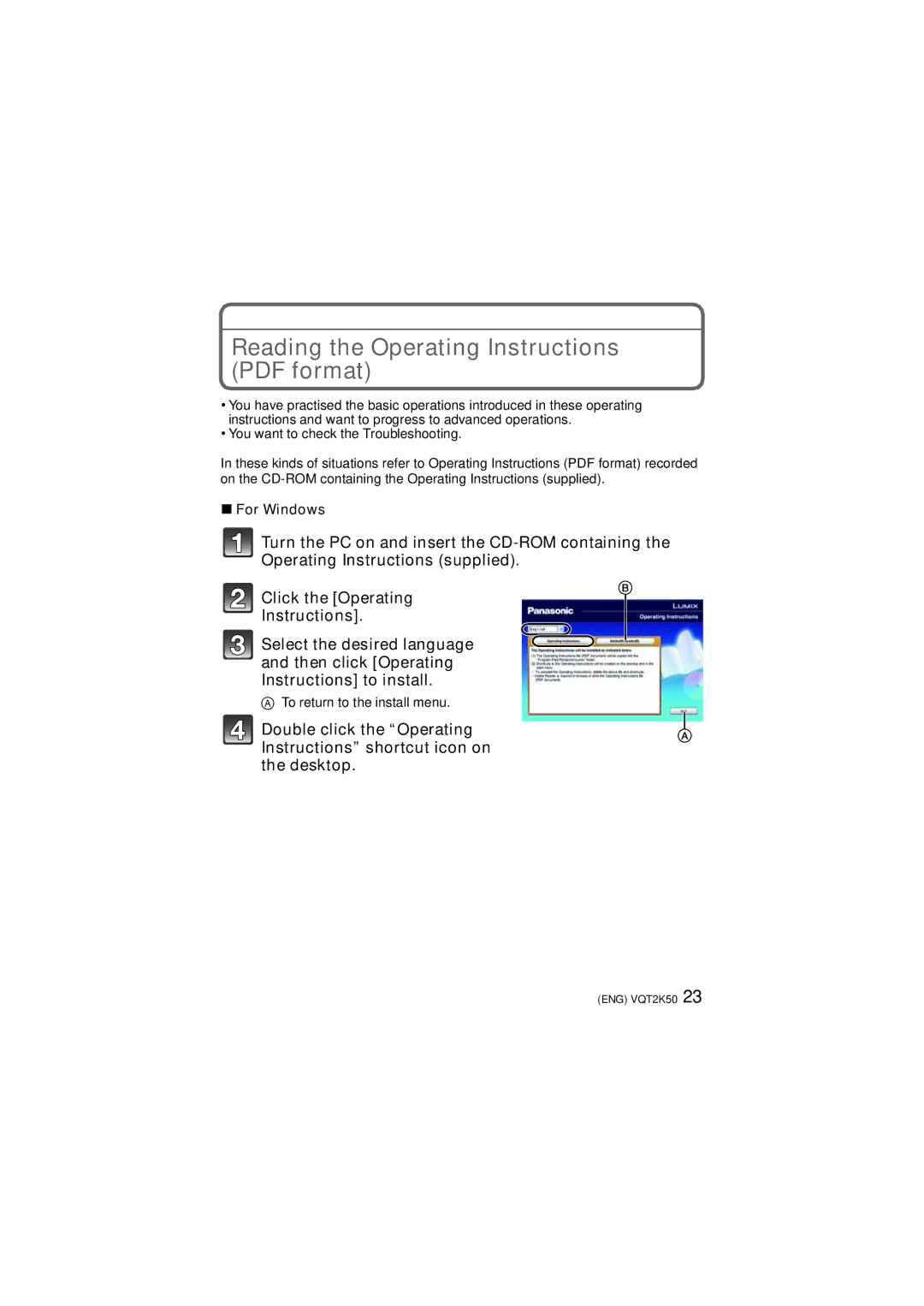 Panasonic DMC-FH1, DMC-FH3, DMC-FH20 operating instructions For Windows 