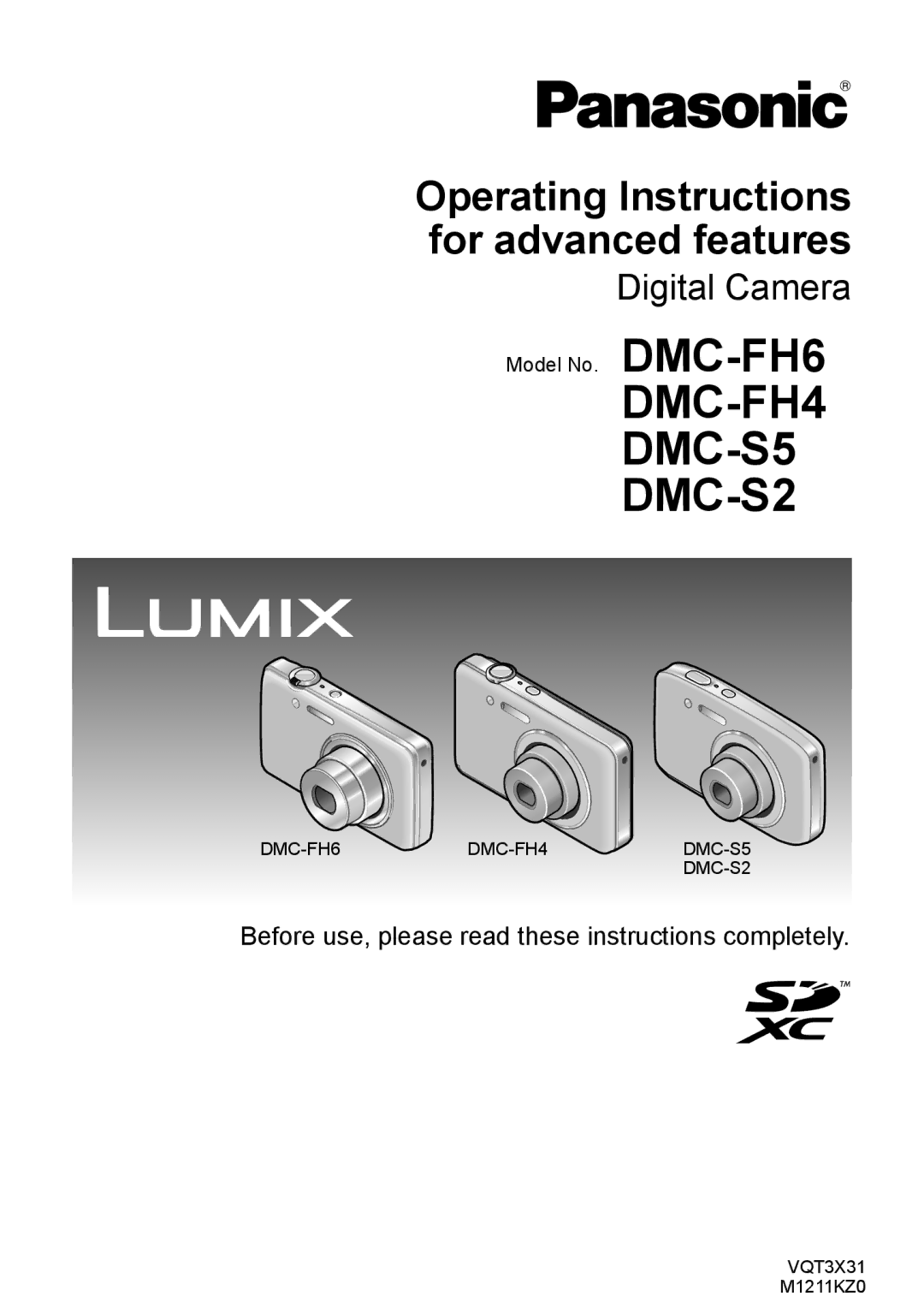 Panasonic DMC-FH6 operating instructions DMC-FH4 DMC-S5 DMC-S2, Operating Instructions for advanced features 