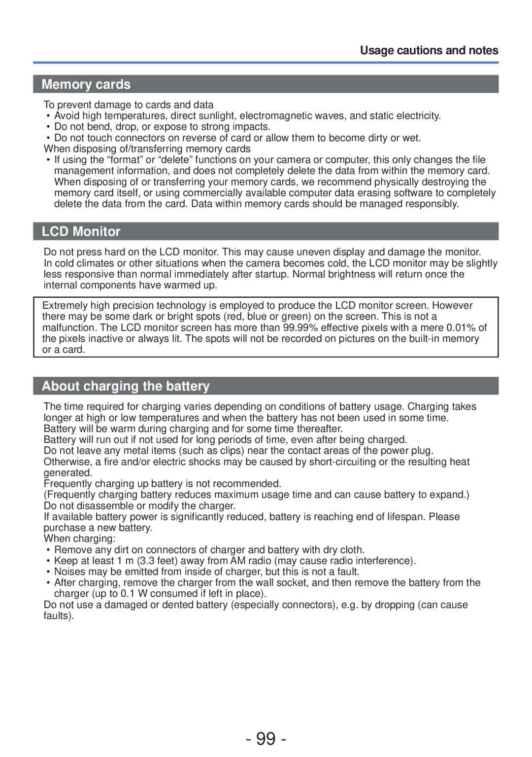 Panasonic DMC-S5, DMC-FH4 owner manual Memory cards, Usage cautions and notes 