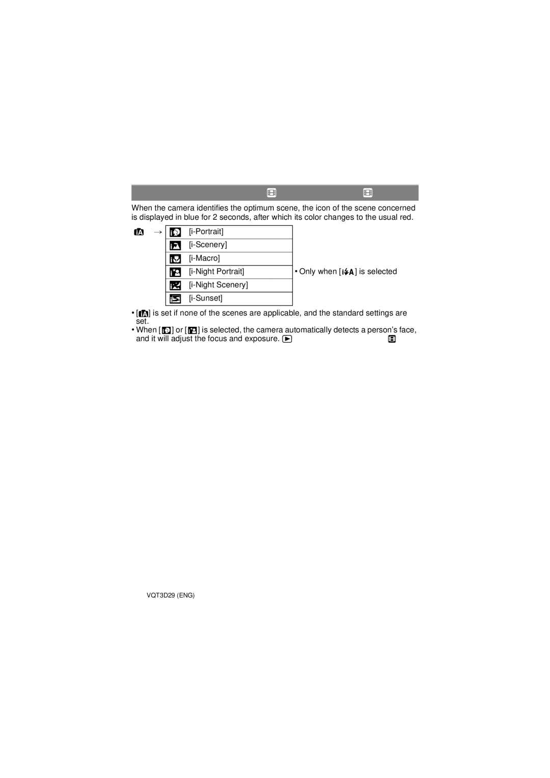 Panasonic DMC-FH24, DMC-FH5, DMC-FH25 owner manual Scene Detection 