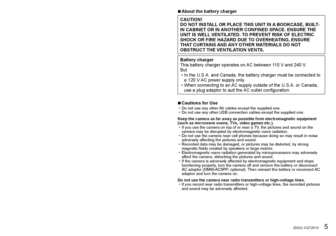 Panasonic DMC-FP2H, DMC-FP1 operating instructions About the battery charger, Battery charger 