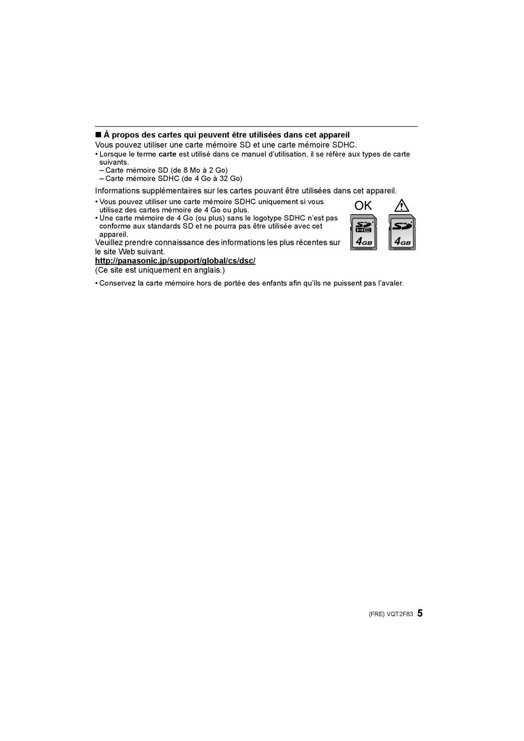 Panasonic DMC-FP8 manual FRE VQT2F83 