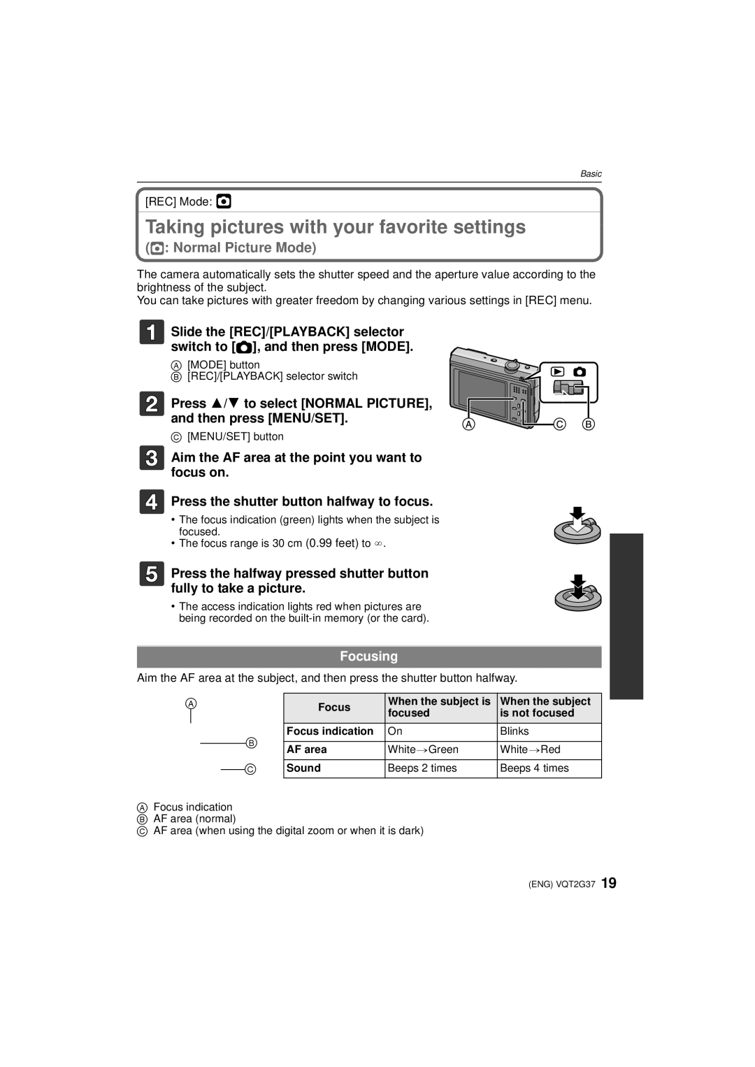 Panasonic DMC-FP8 Taking pictures with your favorite settings, Press 3/4 to select Normal PICTURE, and then press MENU/SET 