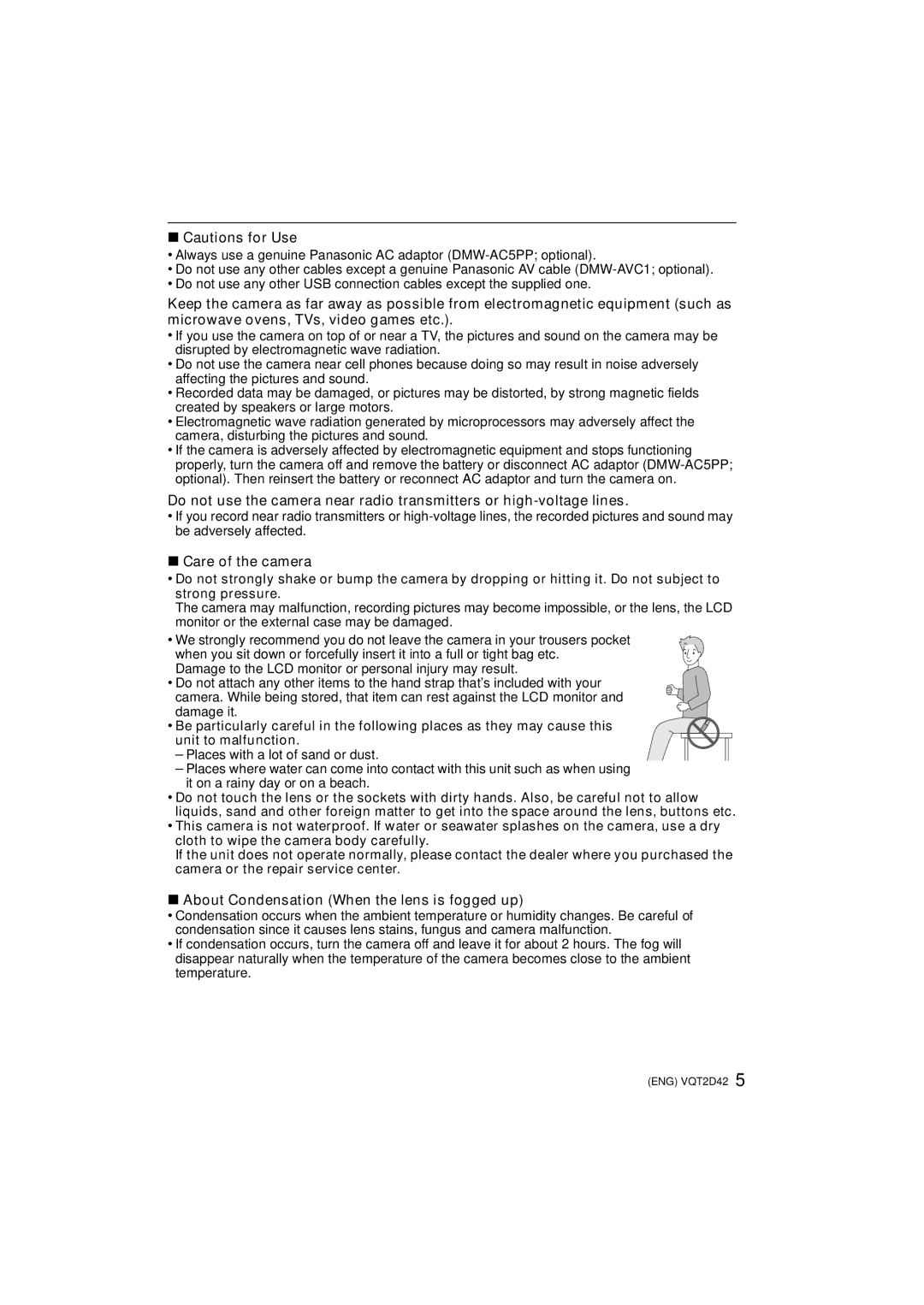 Panasonic VQT2D42, DMC-FS12 operating instructions Care of the camera, About Condensation When the lens is fogged up 