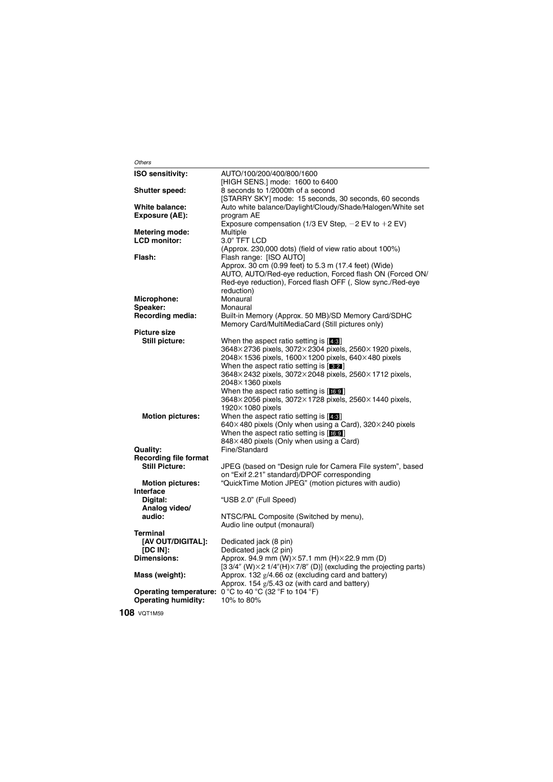 Panasonic DMC-FS20 operating instructions Av Out/Digital 