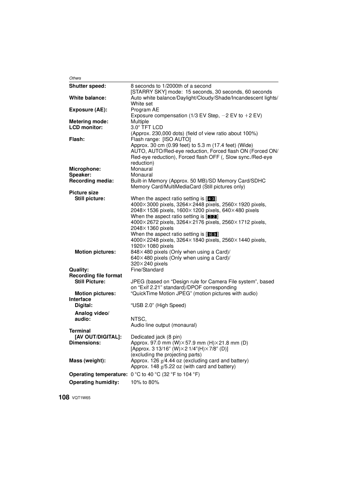 Panasonic DMC-FS25 operating instructions Av Out/Digital 