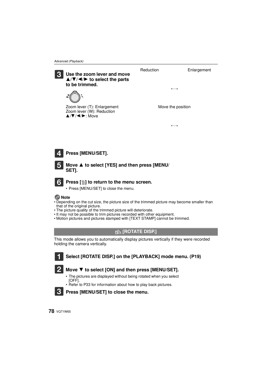 Panasonic DMC-FS25 Press MENU/SET Move 3 to select YES and then press Menu, Press ‚ to return to the menu screen 