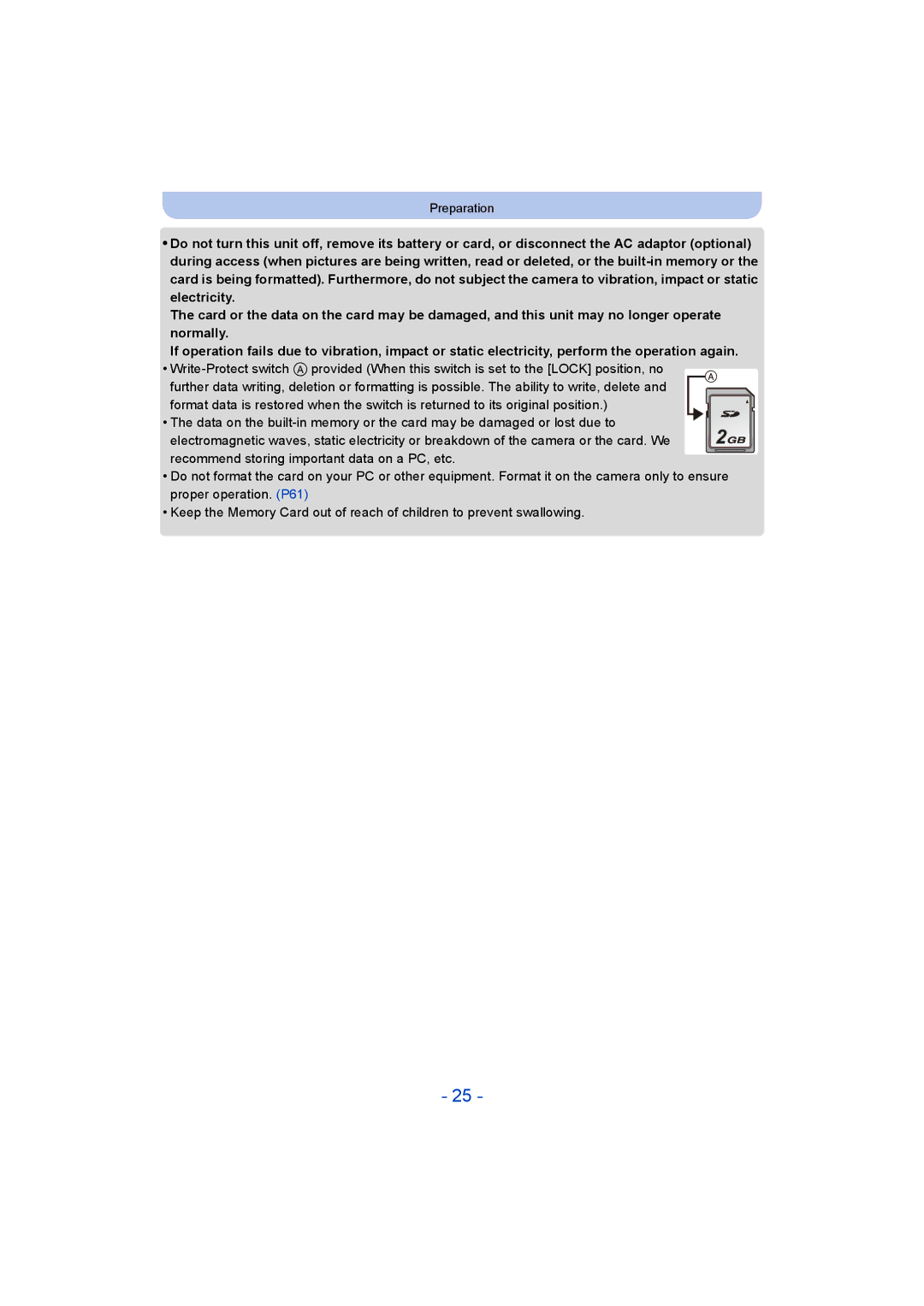 Panasonic DMC-FT5/DMC-TS5 operating instructions Preparation 