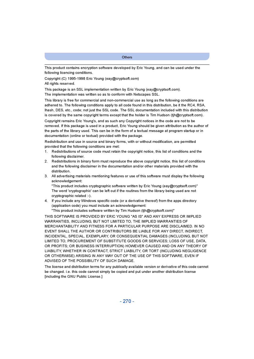 Panasonic DMC-FT5/DMC-TS5 operating instructions 270 