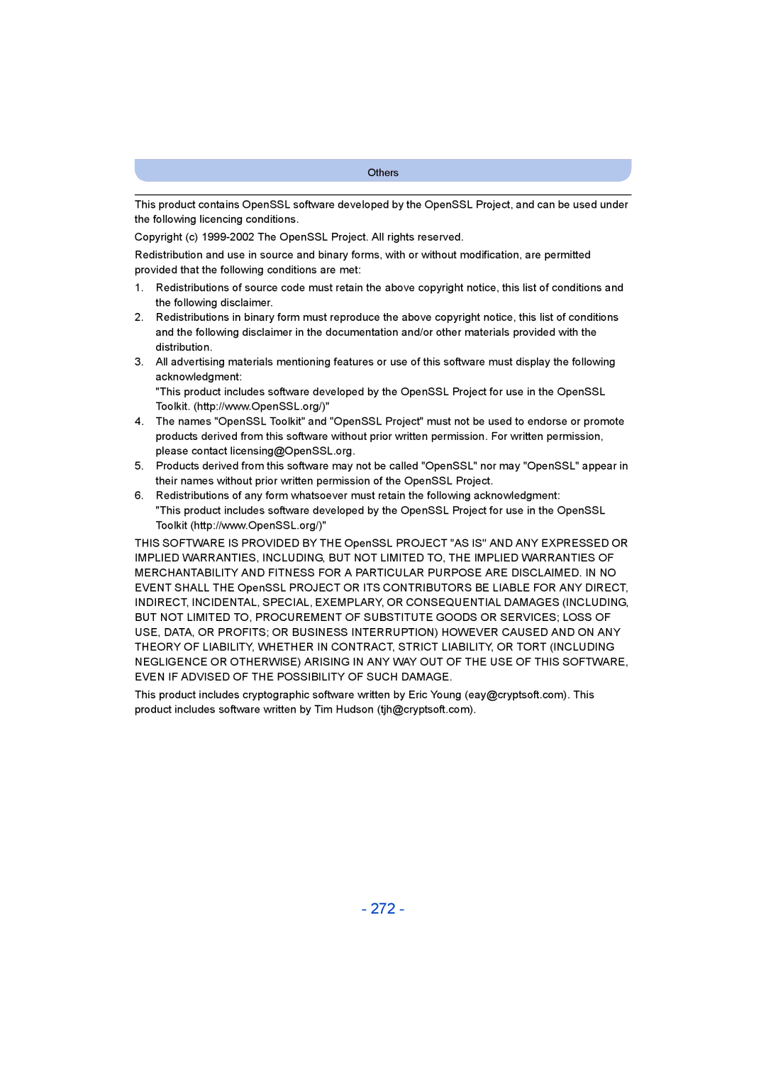 Panasonic DMC-FT5/DMC-TS5 operating instructions 272 