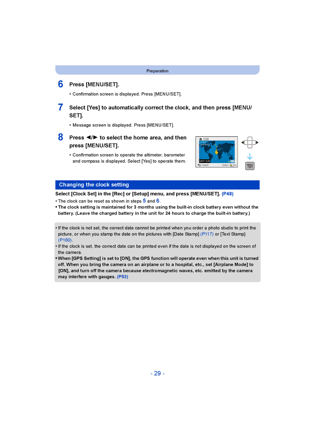 Panasonic DMC-FT5/DMC-TS5 operating instructions Press MENU/SET, Press 2/1 to select the home area, and then press MENU/SET 