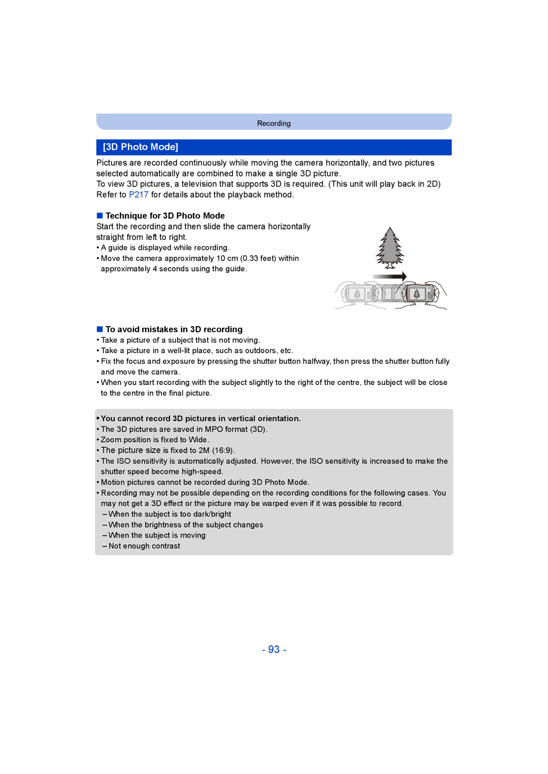 Panasonic DMC-FT5/DMC-TS5 operating instructions Technique for 3D Photo Mode, To avoid mistakes in 3D recording 