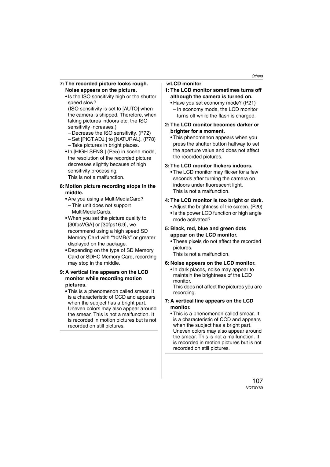 Panasonic DMC-FX07K operating instructions 107 